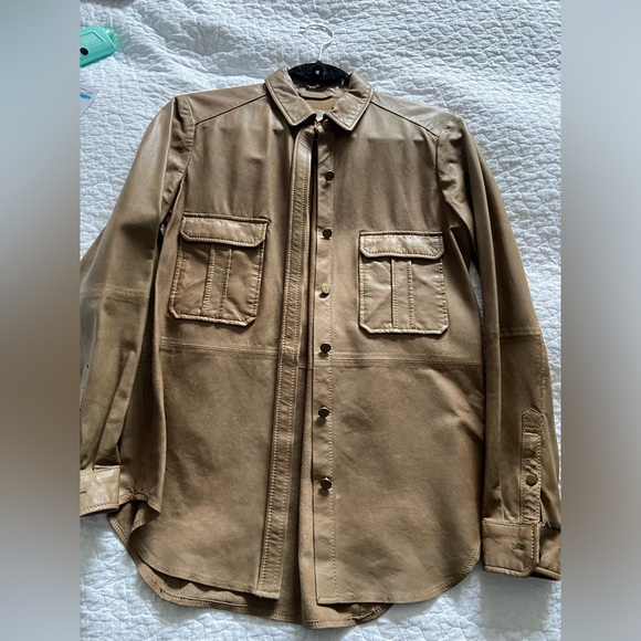 ZARA 100% Leather Shirt Size S - Picture 12 of 14